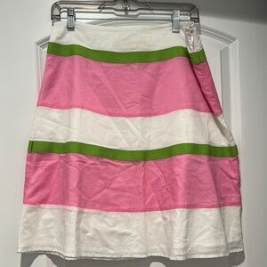 Pink and White Striped Skirt